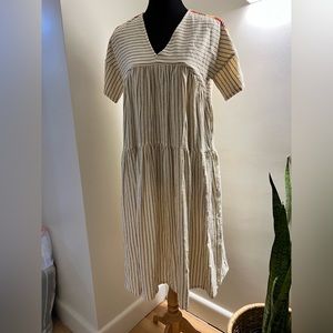 Pink Chicken neutral dress with embroidery detail Sz small